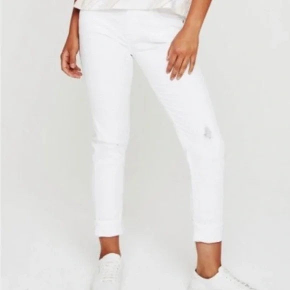 Like New AG Adriano Goldschmied White Ex Boyfriend Slim Slouchy Jeans 28 R - Picture 3 of 12